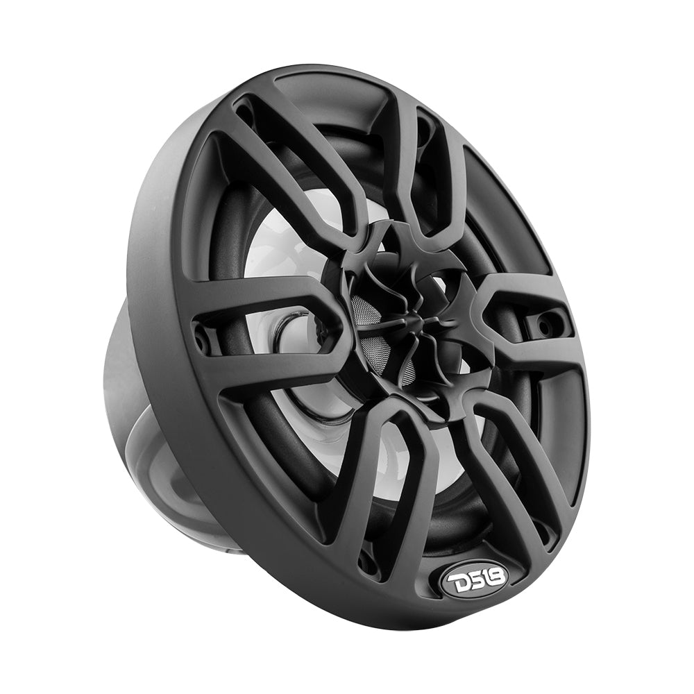 DS18 HYDRO 6,5 "Haut-parleurs marins à 2 voies avec lumières LED RBG 300W - Noir mat [NXL-6BK]