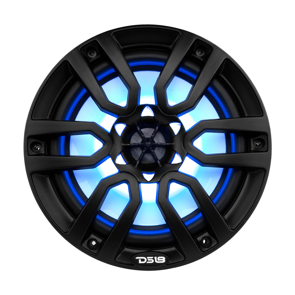 DS18 HYDRO 8 "Haut-parleurs marins à 2 voies avec lumières LED RVB 375W - Noir mat [NXL-8BK]