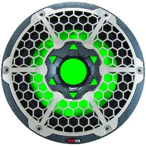 Caisson de basses DS18 HYDRO 10" avec lumières RVB - 600 W - Fibre de carbone [CF-10SUB]