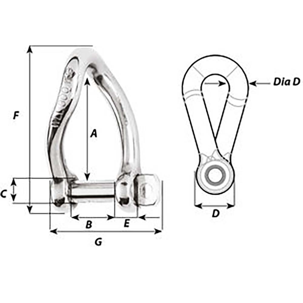 Grillete trenzado autoblocante Wichard - Diámetro 5 mm - 3/16" [01222]