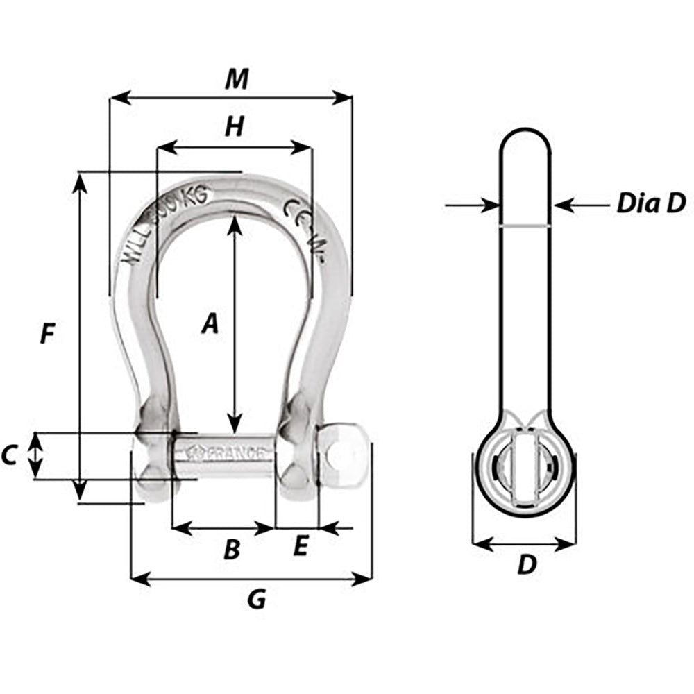 Wichard Non Manille d'arc autobloquante - Diamètre de 16 mm - 5/8 "[01247]