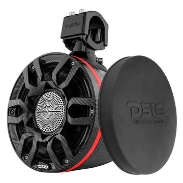 Haut-parleurs de tour marins DS18 HYDRO 8 "avec lumières LED RVB Haut-parleurs audio Pro - Fibre de carbone [CF-X8PRO]