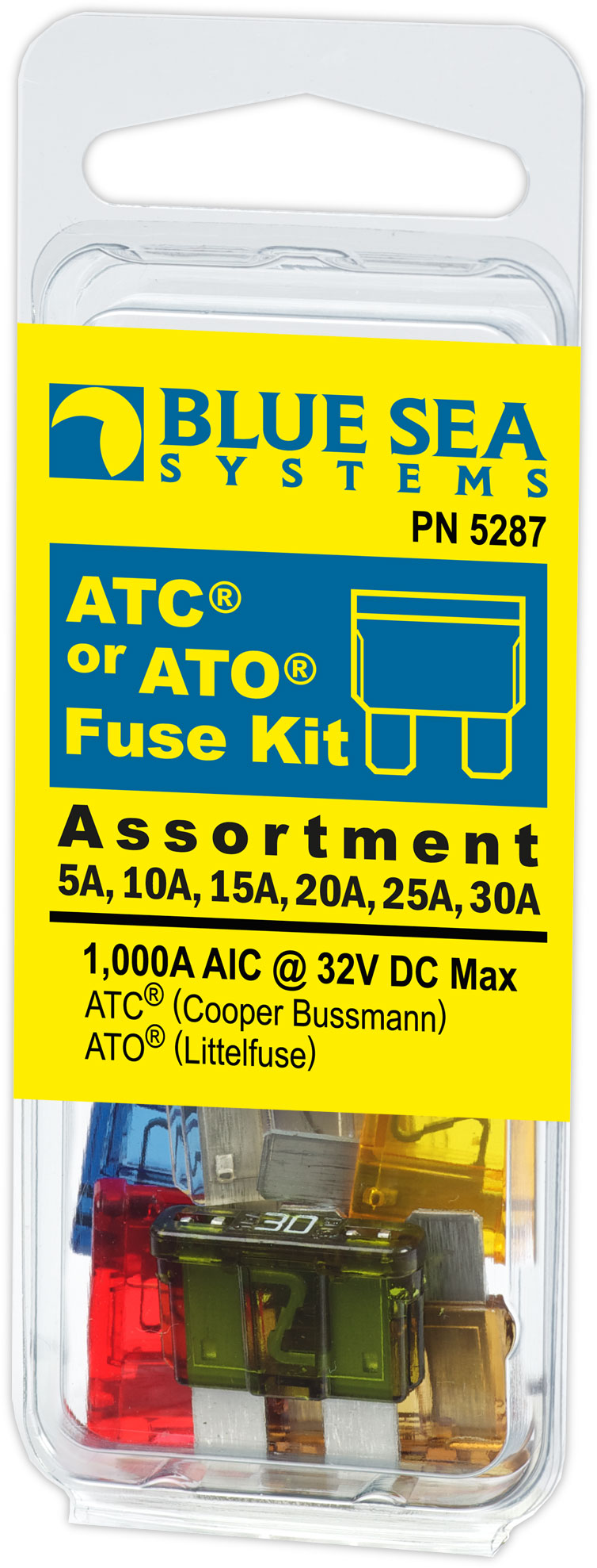 BLUE SEA FUSE KIT ATO/ATC 6 PIECE [5287-BSS]