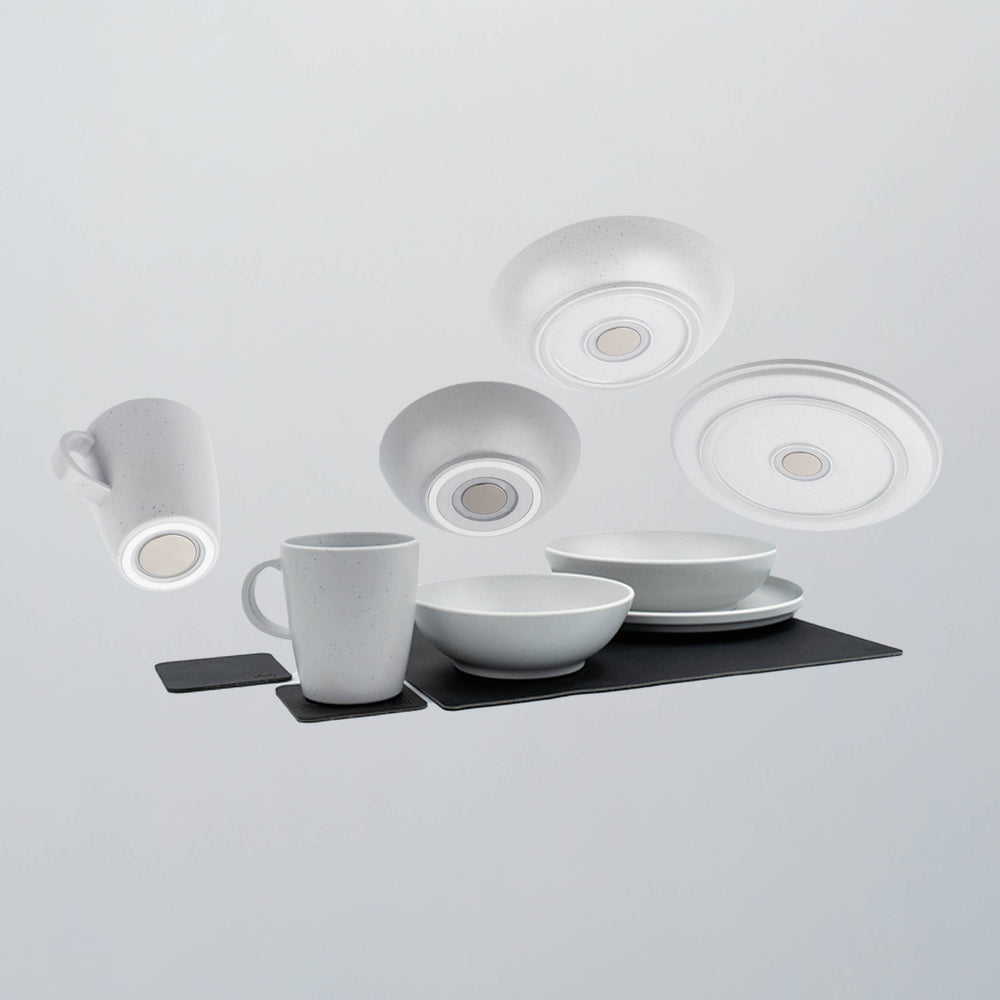 SILWY MAGNET TABLEWARE SET DOLOMIT GREY + METAL- [SYBR-KGS-11-W]