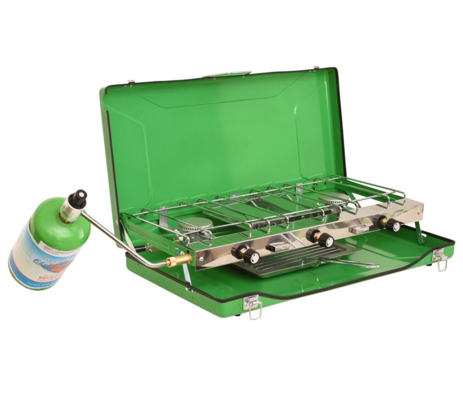 FLAME KING PORTABLE 3 BURNER PROPANE GAS CAMPI [YSNBBQ-136M]