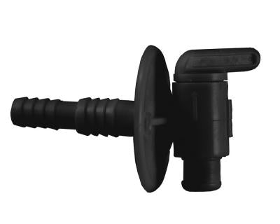 JR PRODUCTS DRAIN COCK - DUAL BARBED  BLACK [04-62415]