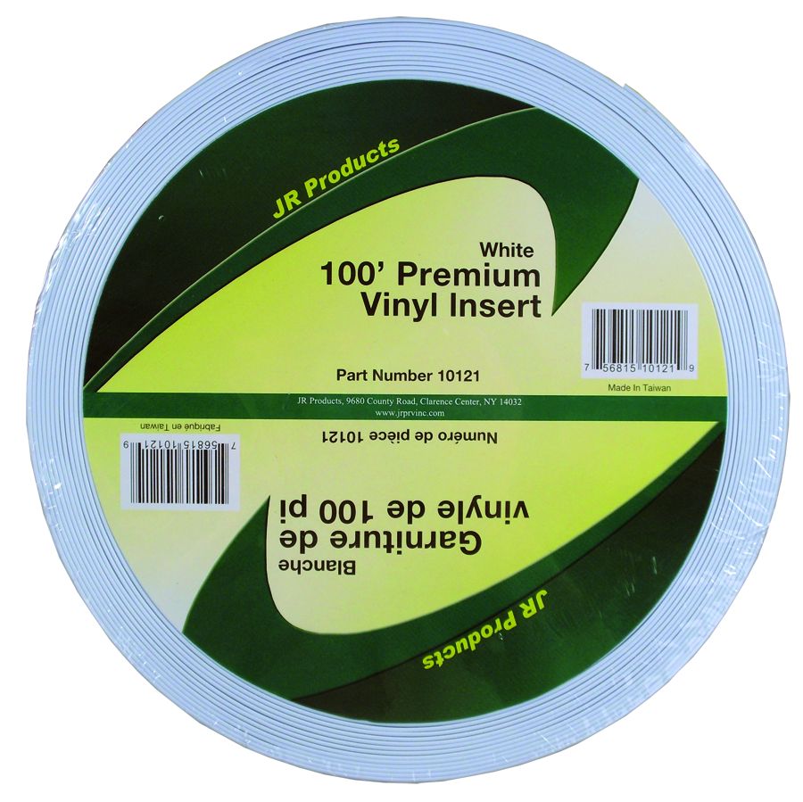 JR PRODUCTS 100' VINYL INSERT  WHT [10121]