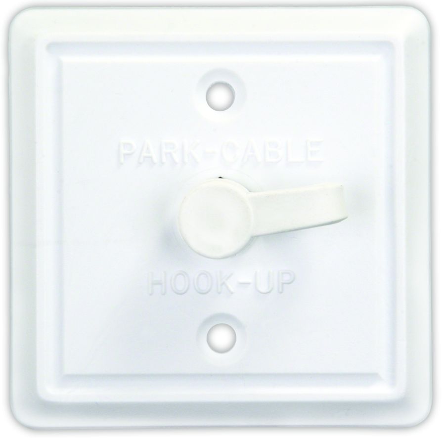 JR PRODUCTS SQUARE CABLE TV PLATE  PW [47795]