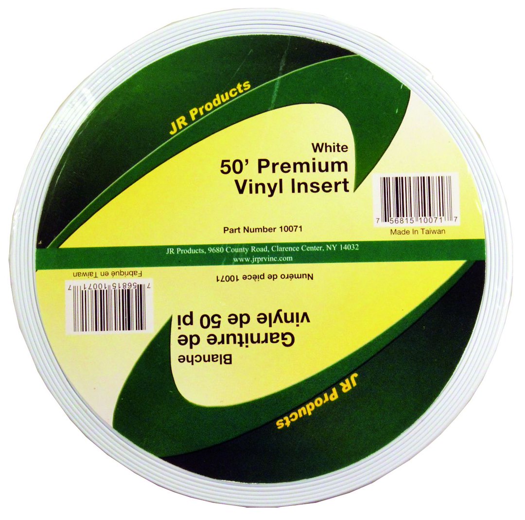 JR PRODUCTS 50' VINYL INSERT WHT [10071]