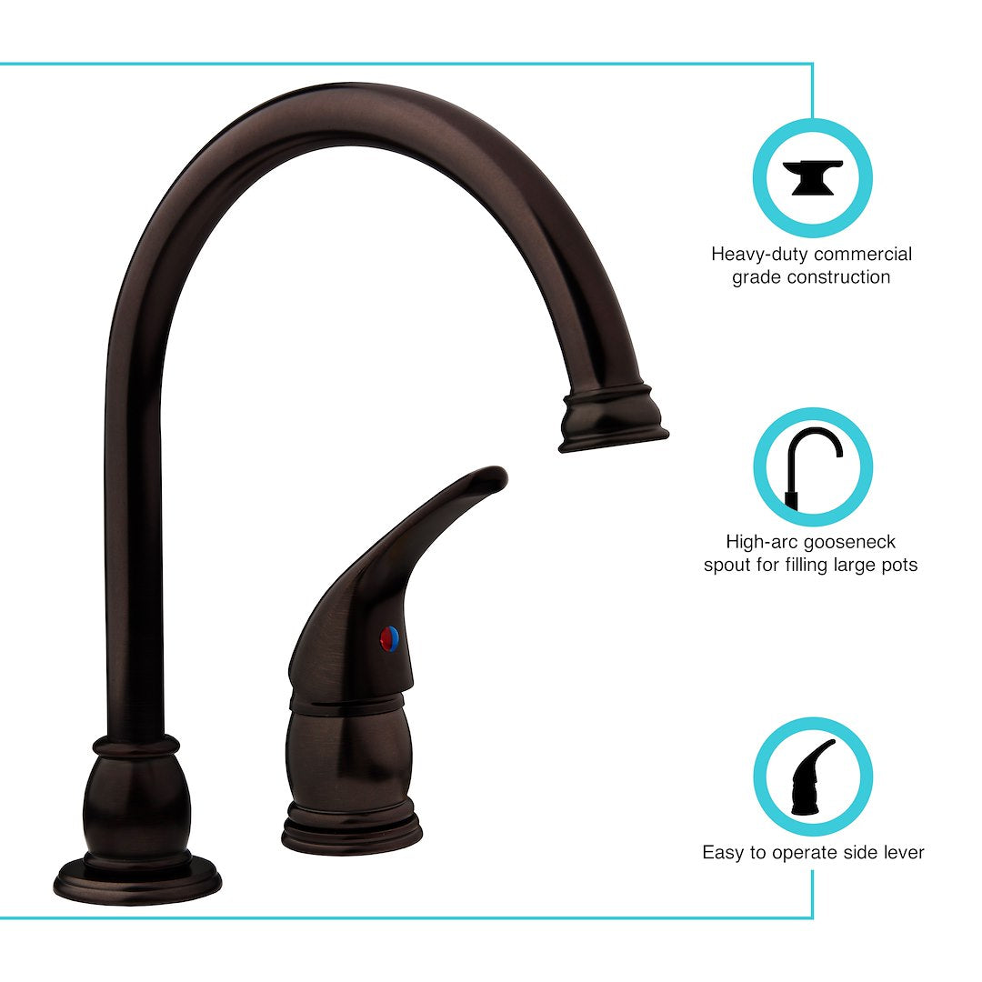 DURA FAUCET GOOSE NECK RV KITCHEN FAU [MK301-VB]