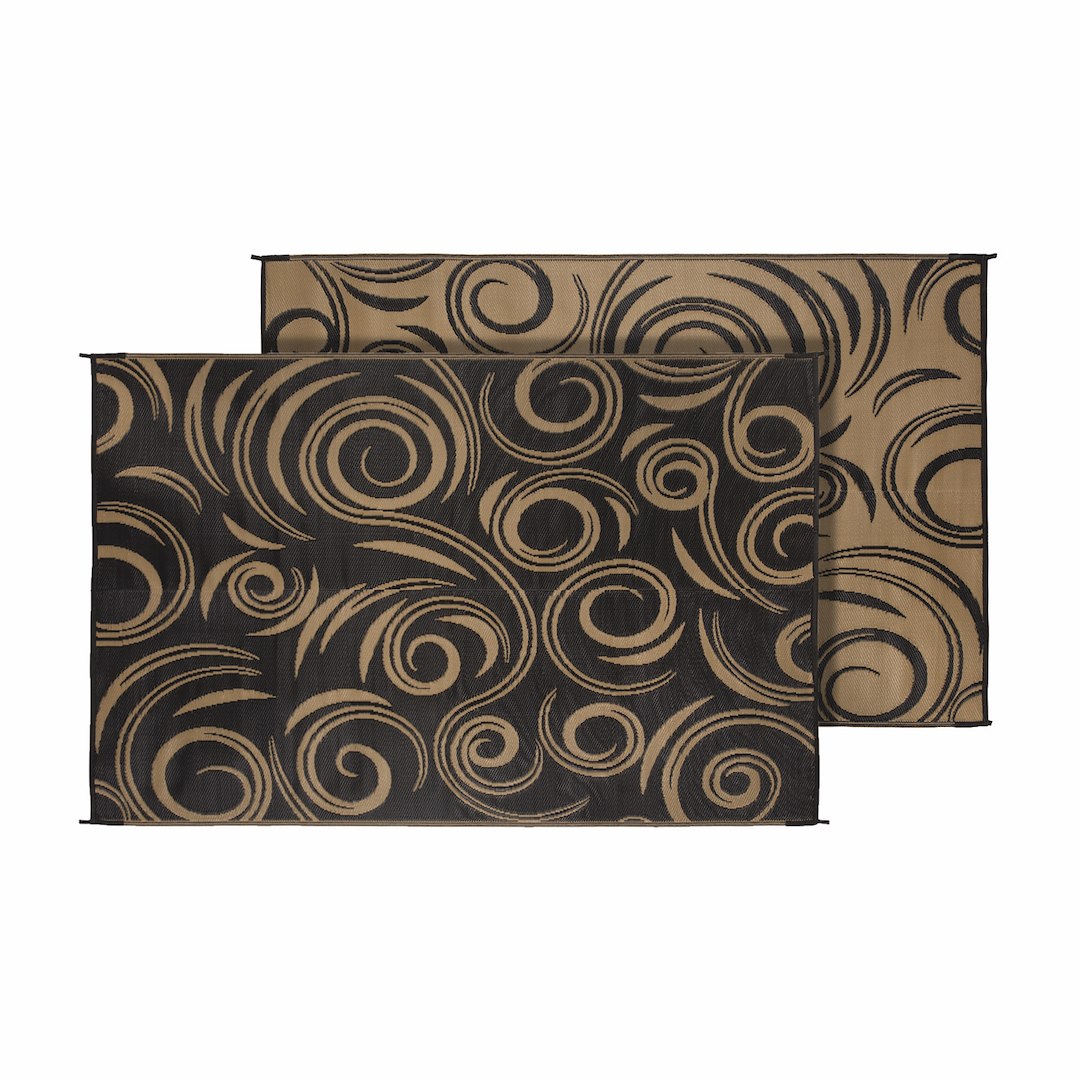 FAULKNER MAT SWIRL 9X12 BLACK/BEIGE [68946]