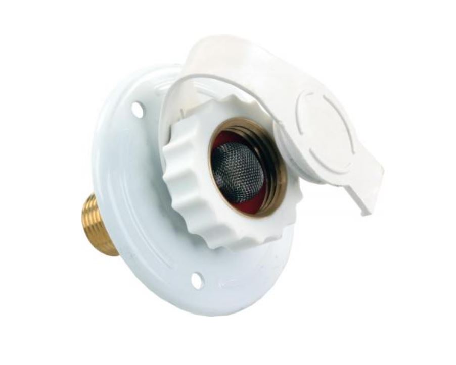 JR PRODUCTS WATER FLANGE  WHITE METAL [62165]