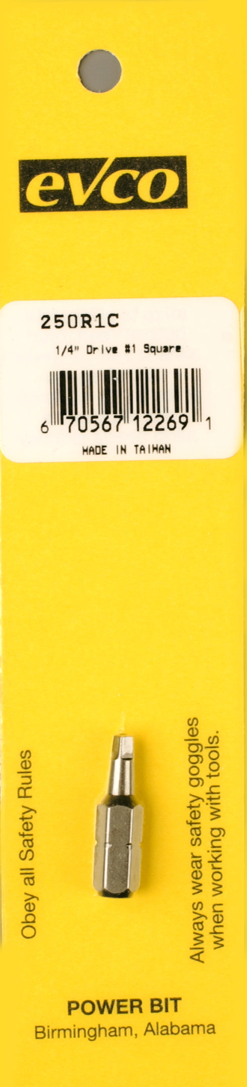 AP PRODUCTS #1 SQUARE RECESS BIT [009-250R1C]