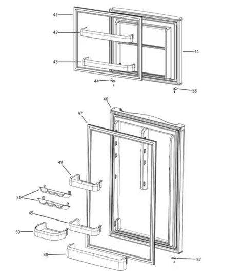 GE APPLIANCE GPV10 STAINLESS REFRIGERATOR DOOR [WR78X32432]