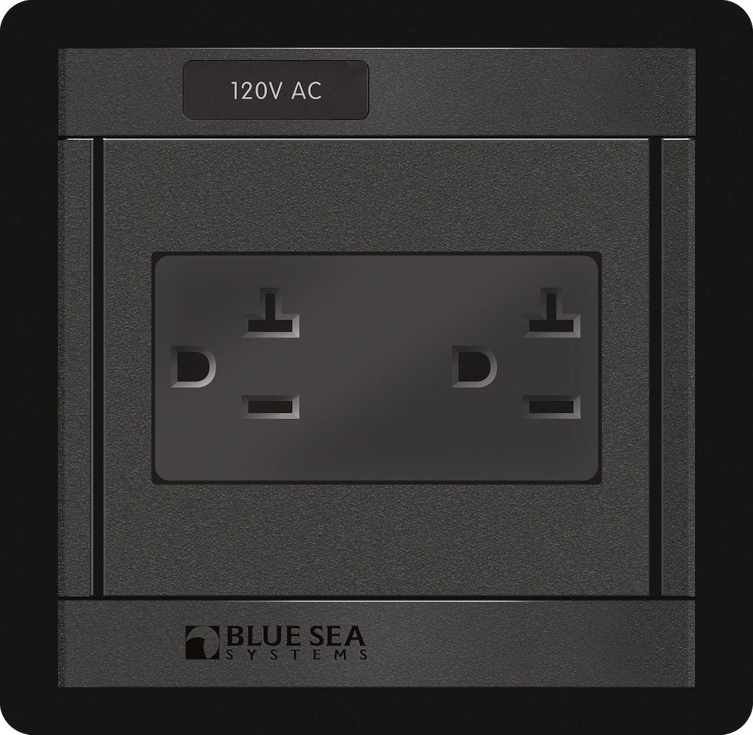 BLUE SEA PANEL 360 120VAC DUAL OUTLET [1479-BSS]