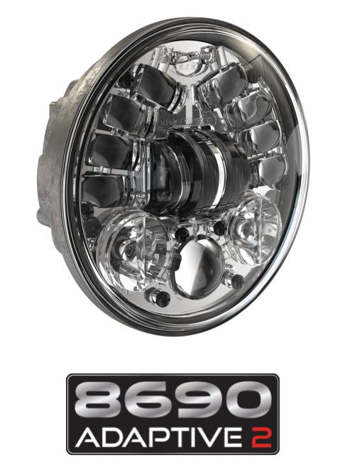 JW SPEAKER 8690A2-12V LED HEADLIGHT  CHROME [0555101]