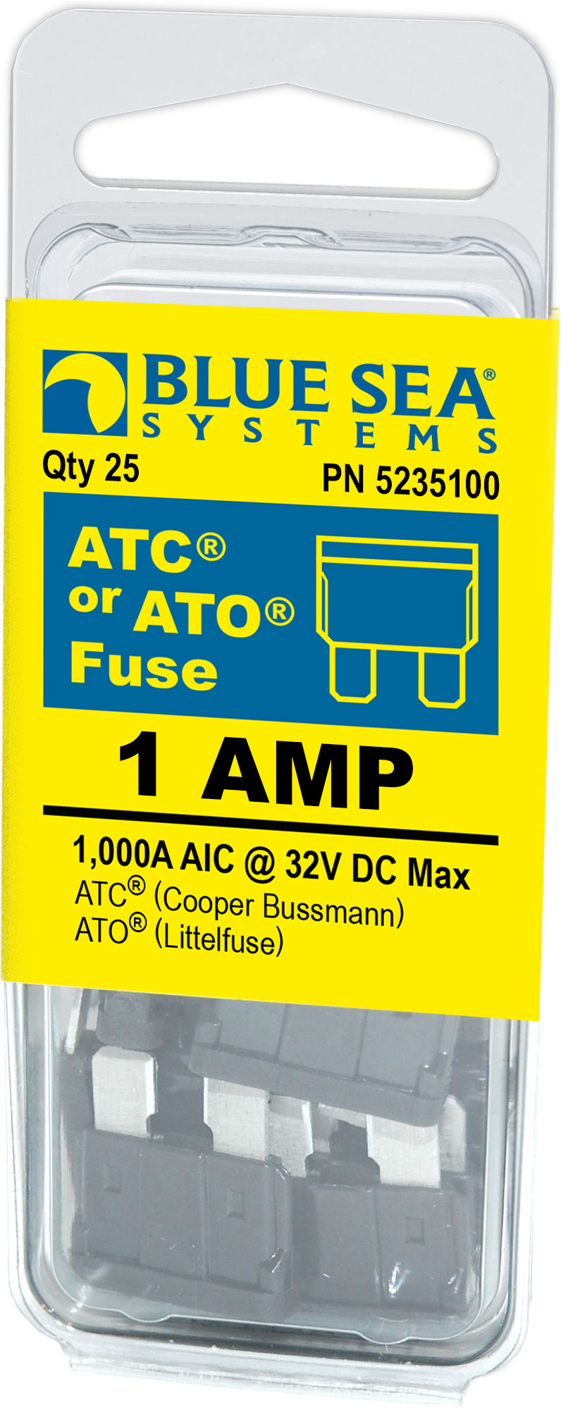 BLUE SEA FUSE ATO/ATC 1A PACK 25 [5235100-BSS]