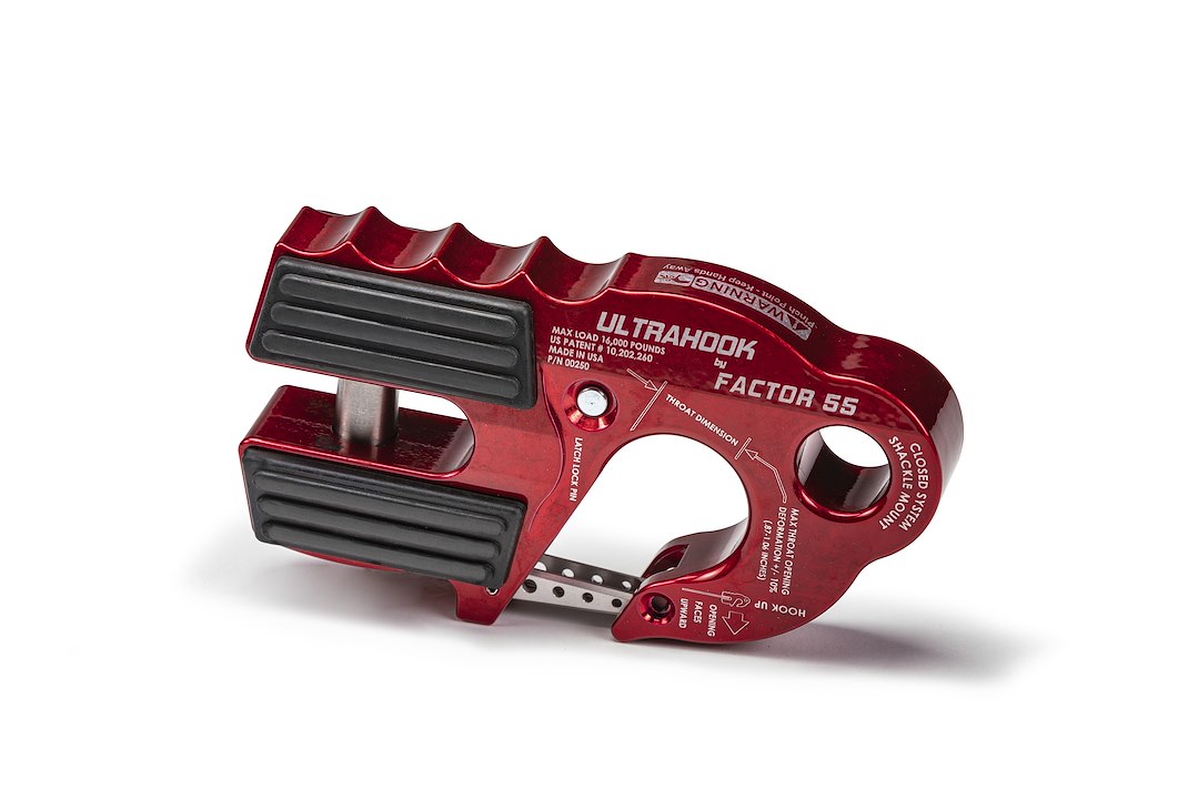 FACTOR 55 WINCH HOOK W/SHACKLE MOUNT-RED [00250-01]