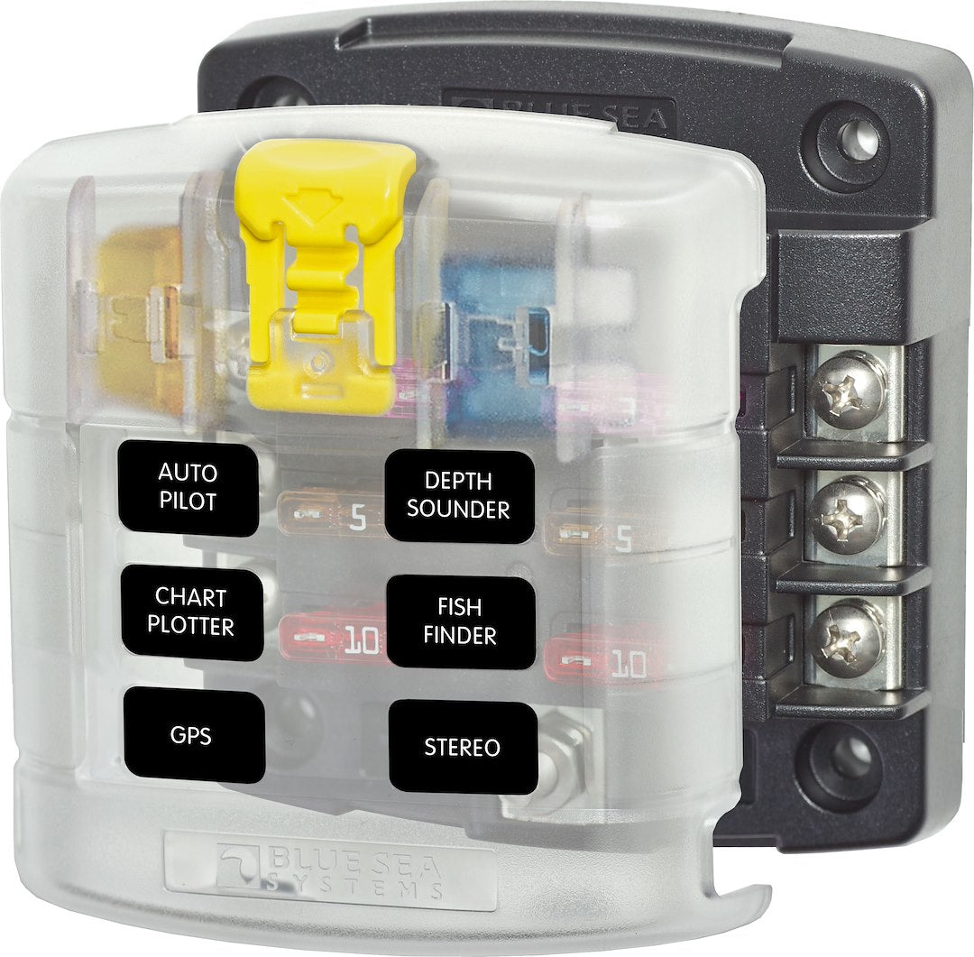 BLUE SEA FUSE BLOCK STBLADE 6CIRC [5028-BSS]