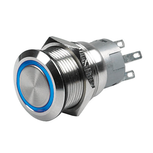 BEP PUSH BUT SW MOM RING ILLUM 12V BLU [80-511-0004-01]