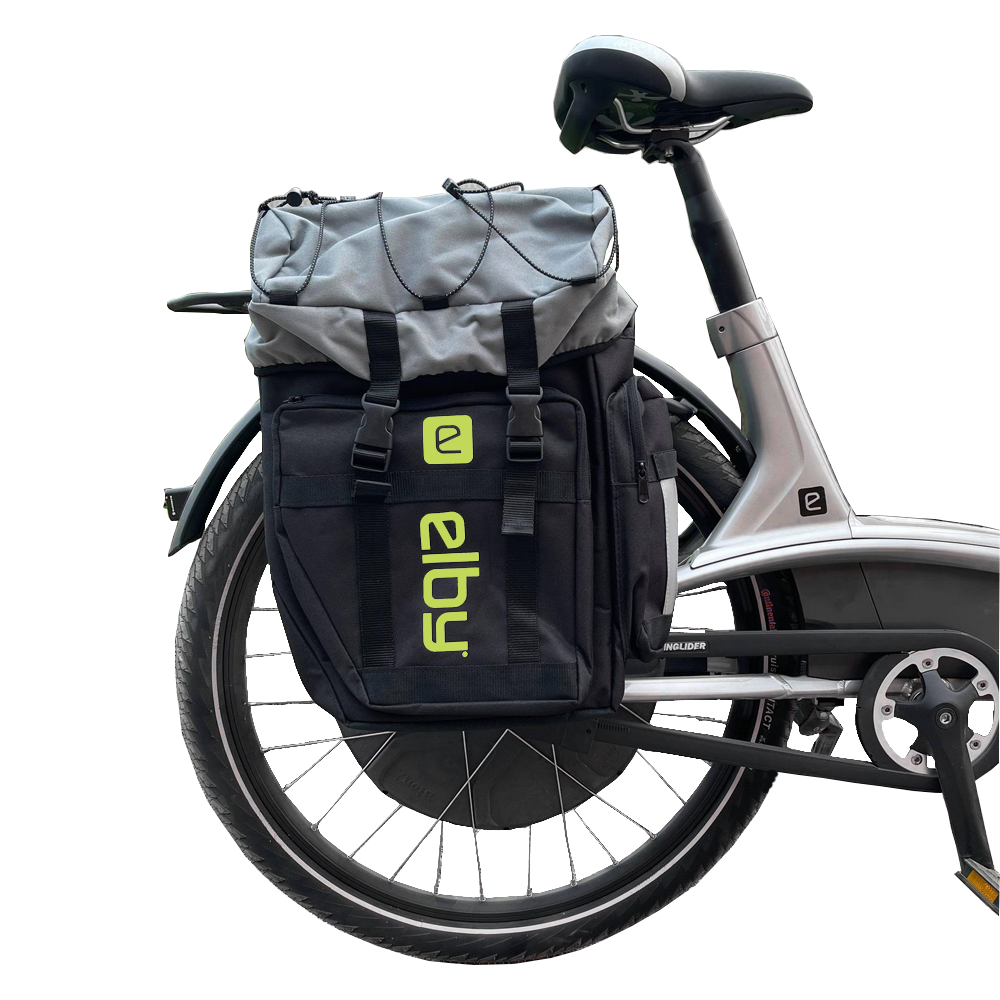 ELBY BIKES PANNIER BAG BLACK W/PISTACHIO LOGO [E08157]