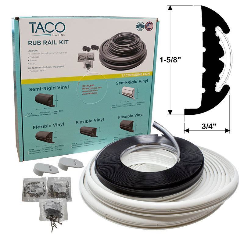 TACO METALS SEMI-RIGID RUB RAIL KIT  WHITE W/FL [V11-9811WCM70-2]