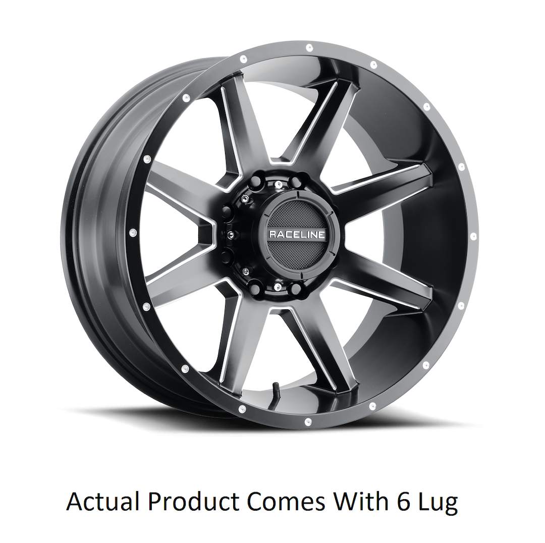 RACELINE STRYKER SATIN BLACK MILLED 20X9 6X1 [954M-29065+18]