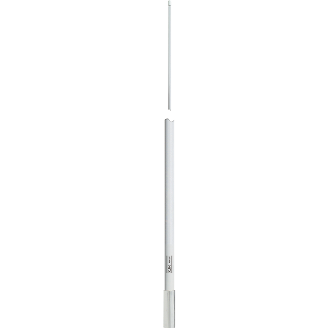 KJM VHF ANT 6DB 8' WHITE HARDWIRED CBLE [A786-V]