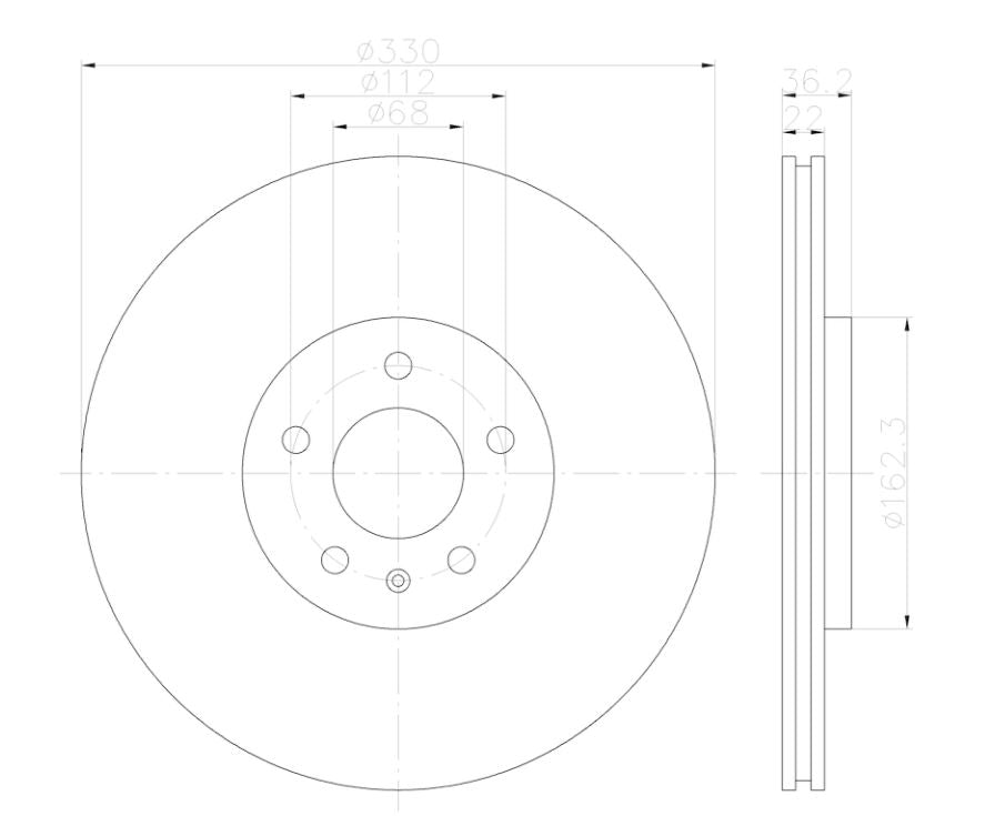 HELLA DISC BRAKE ROTOR [355123142]