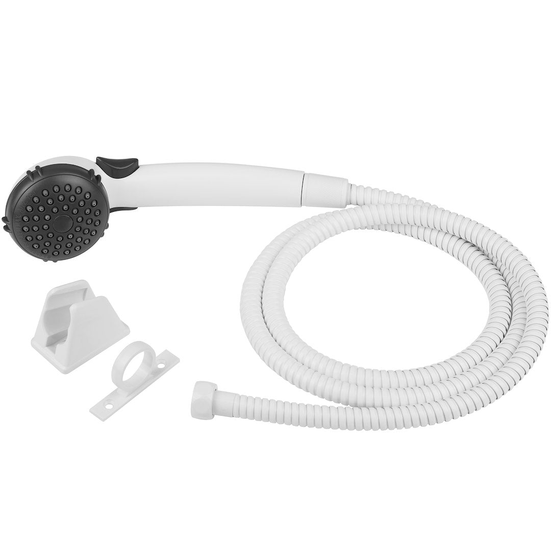 DURA FAUCET SNGL SHWR WND&HOSE WHITE [DF-SA400K-WT]
