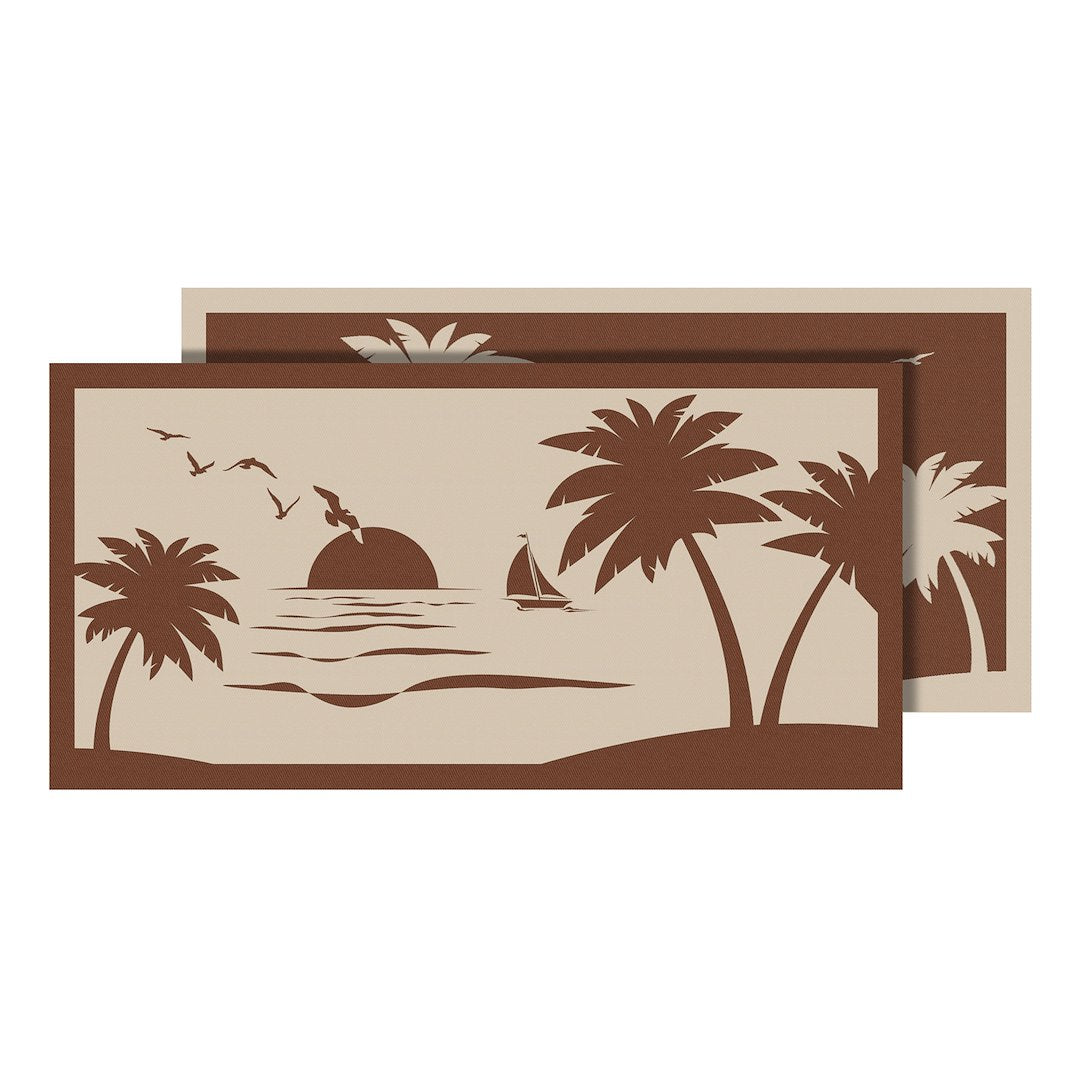 FAULKNER MAT BEACH PALM TREE BEIGE 9X18 [53001S]