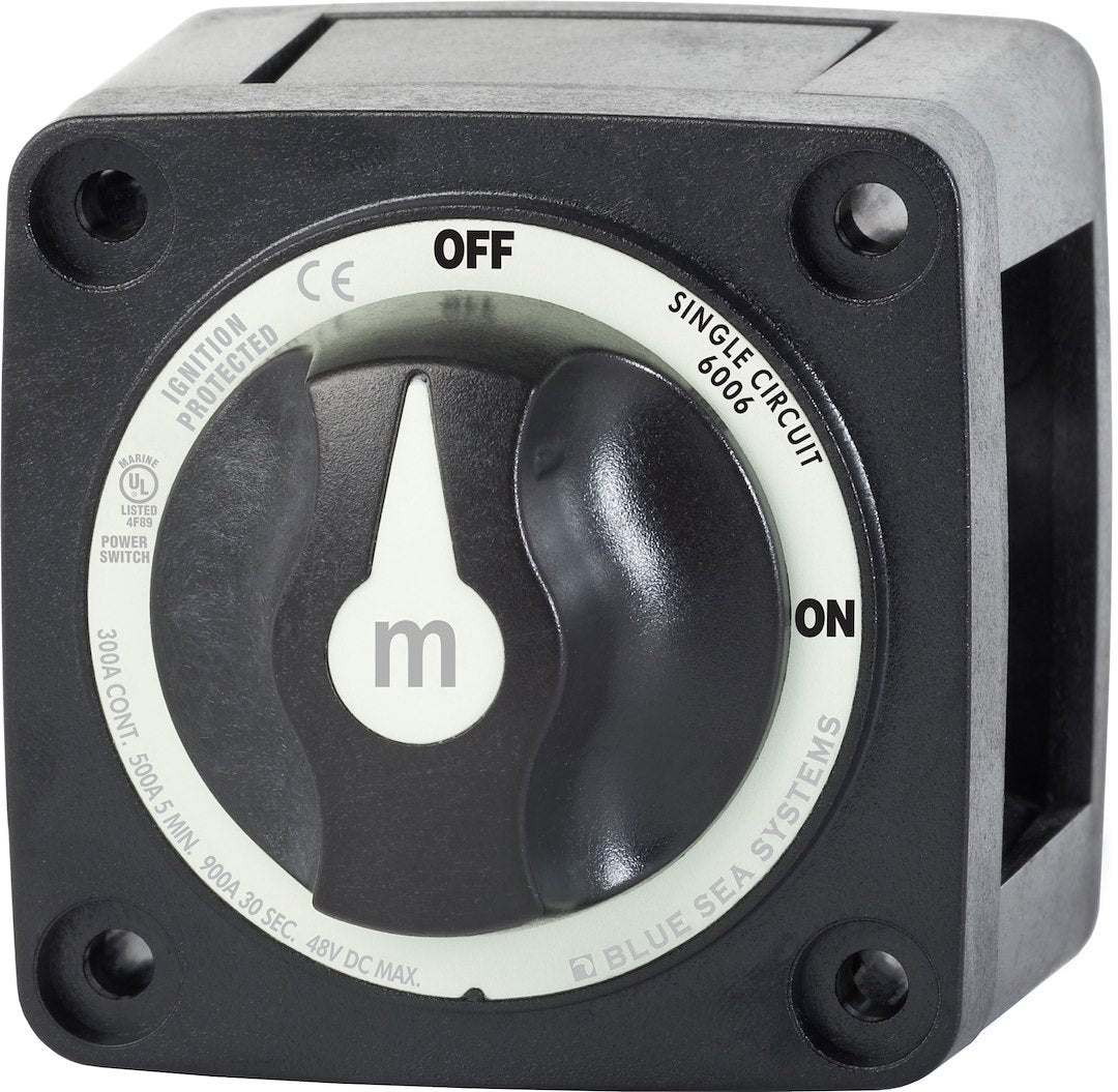 BLUE SEA SWITCH BATTERY M ON/OFF W/KNOB BLK [6006200-BSS]