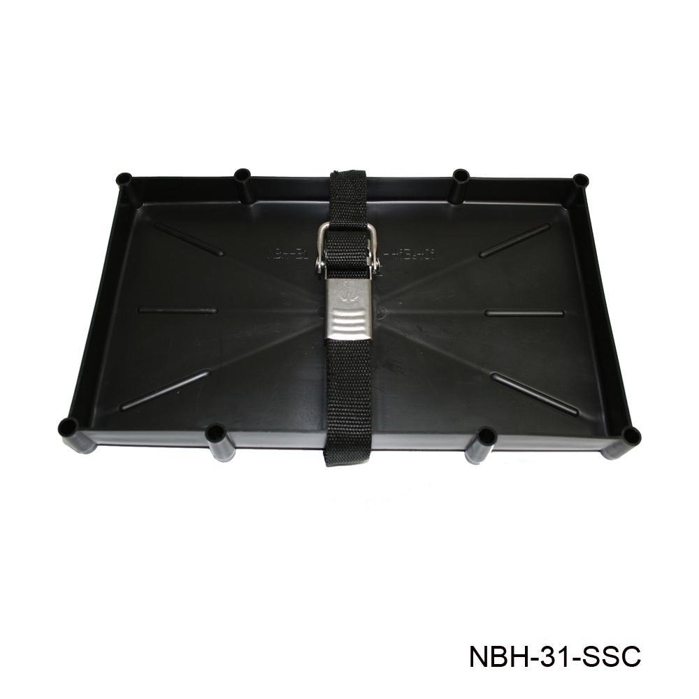 T-H MARINE 29/31 BATTERY TRAY W/ SS STRAP [NBH-31-SSC-DP]