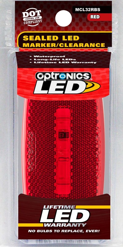 OPTRONICS LED M/C;OVAL;BLK; RED [MCL32RBS]