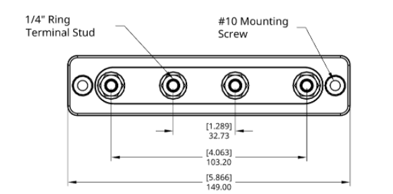 EGIS MOBILE COMMONBUS FOUR 1/4' STUDS - 150 AMP [6150-400]