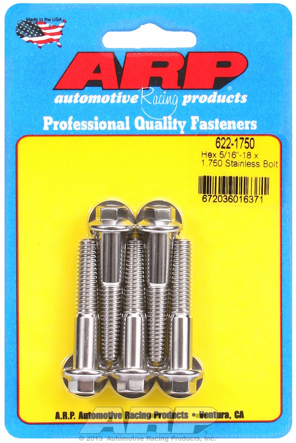 ARP HEX BLT 5/16-18X1.750PK/5 [622-1750]
