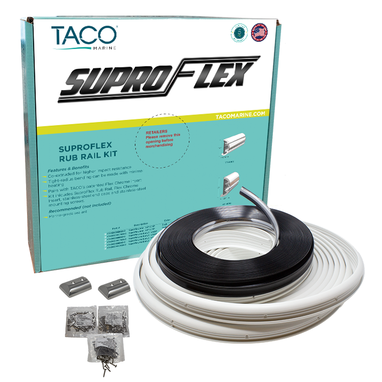 TACO METALS SUPRO-FLEX RUB RAIL KIT  WHITE W/FL [V11-9960WCM60-2]