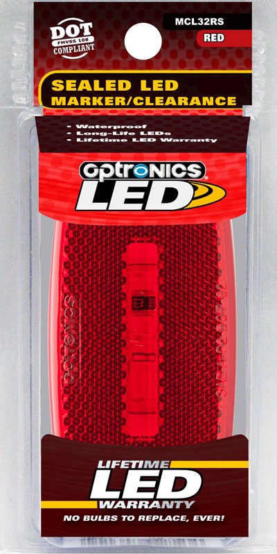 OPTRONICS LED M/C;OVAL;WHT; RED [MCL32RS]