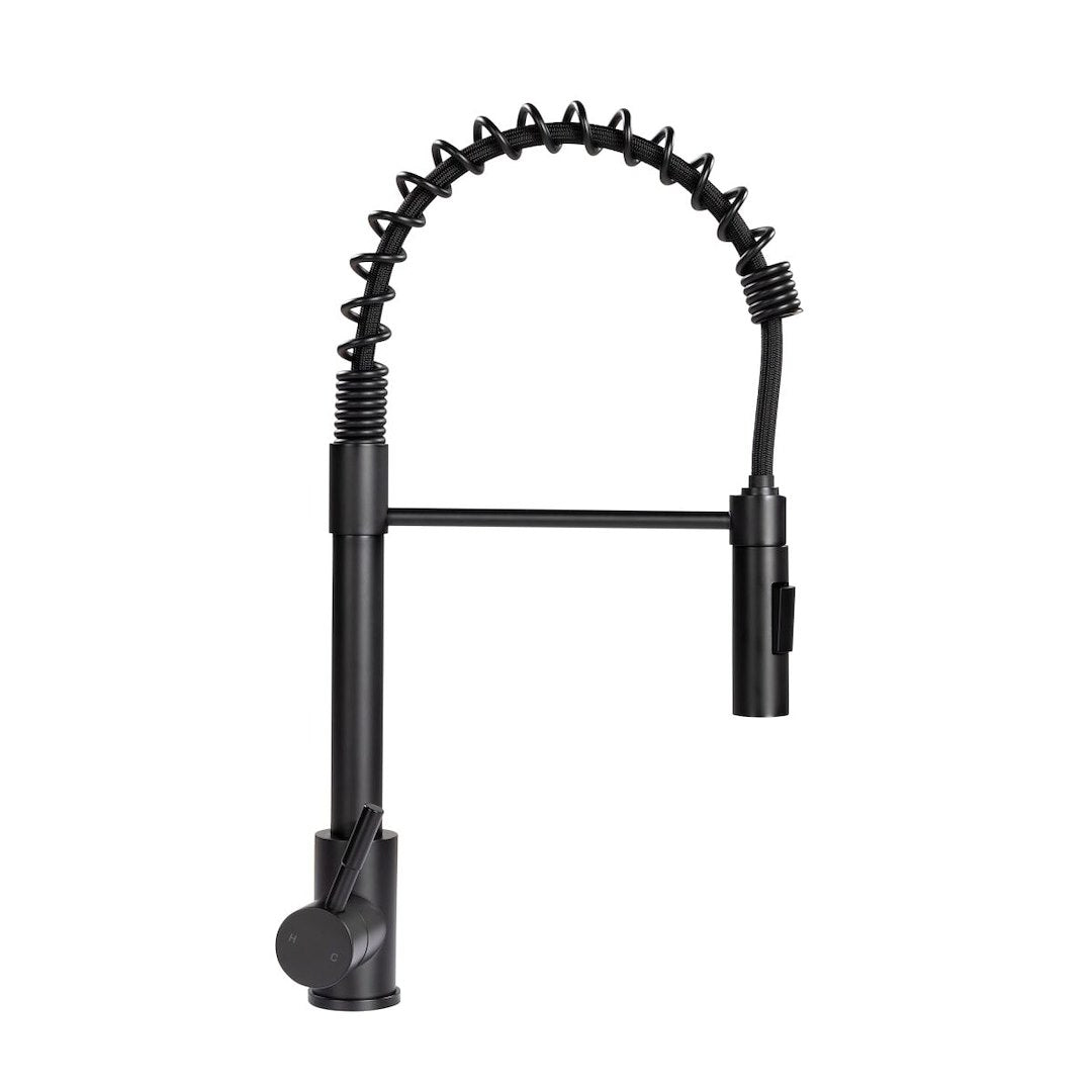 LIPPERT COMP COILED PULL-DOWN FAUCET-BLACK MATTE [2021090598]