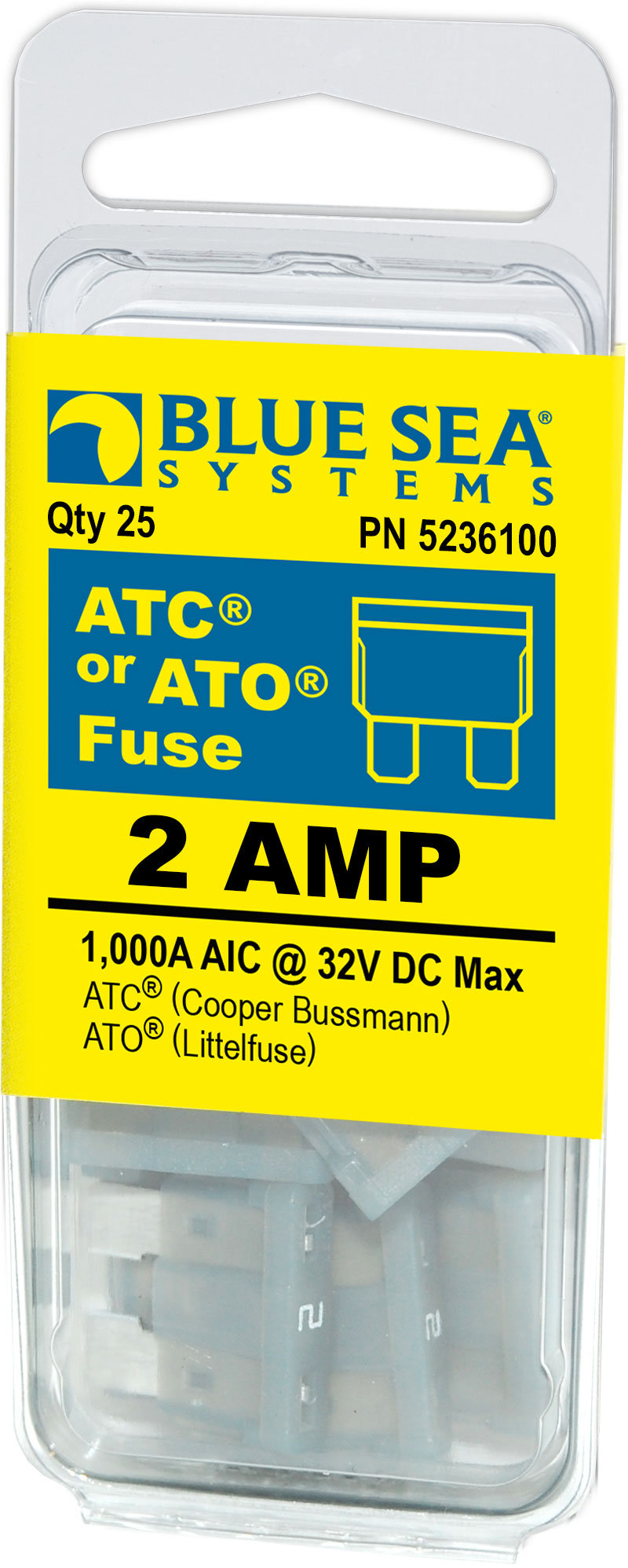 BLUE SEA FUSE ATO/ATC 2A PACK 25 [5236100-BSS]