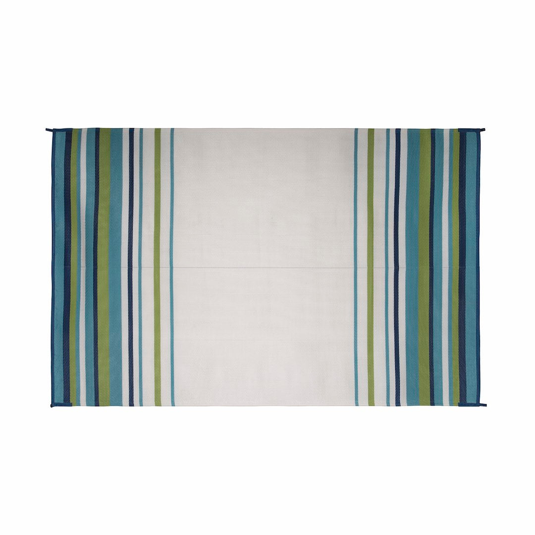 FAULKNER MAT STRIPED 8X20 AQUA/NAVY/LIME/WHT [68679]