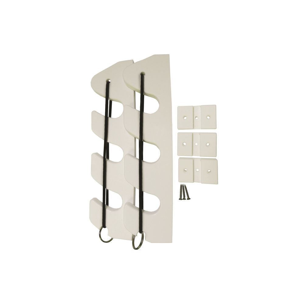 TACO METALS ROD RACK  3 ROD W/ BUNGEE WHITE [P03-133W]