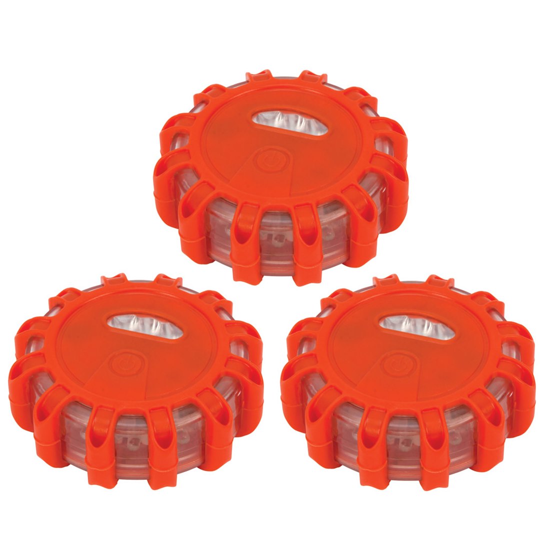 PERFORM TOOL 3-PK LED ROAD FLARES W/BAG [W2383]