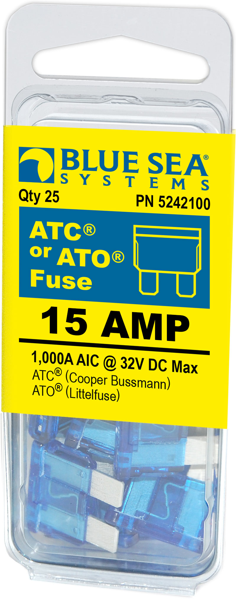 BLUE SEA FUSE ATO/ATC 15A PACK 25 [5242100-BSS]