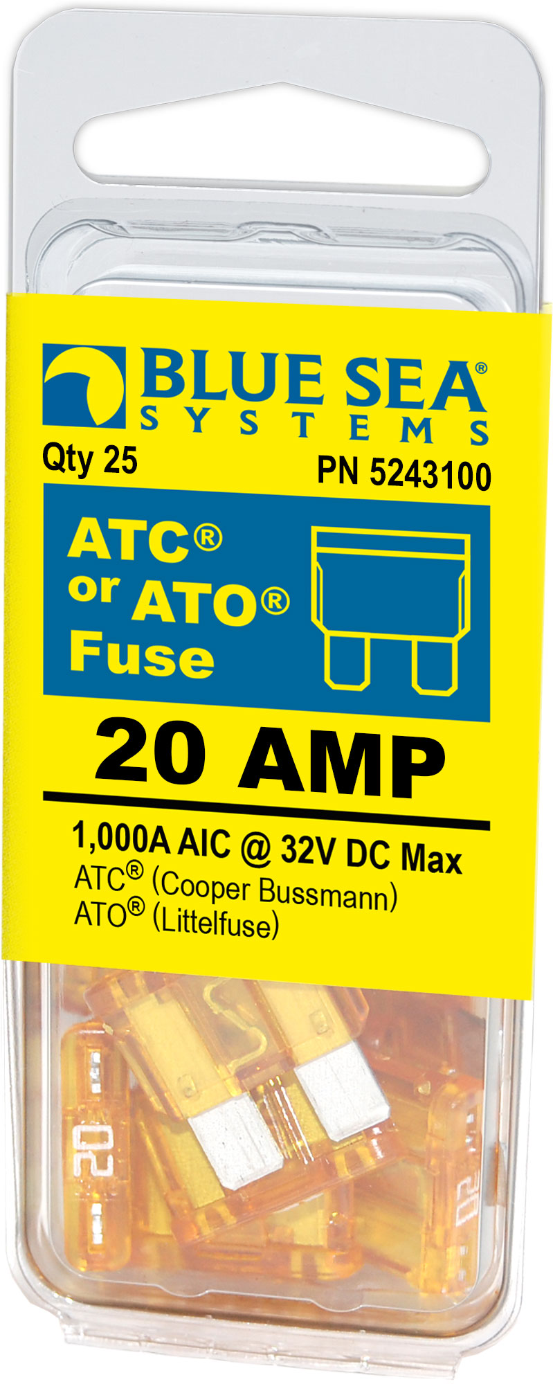 BLUE SEA FUSE ATO/ATC 20A PACK 25 [5243100-BSS]