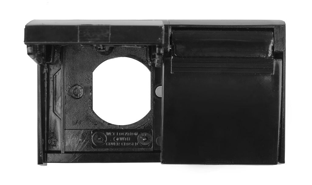 JR PRODUCTS DUPLEX OUTLET COVER  BLACK [05-12115]