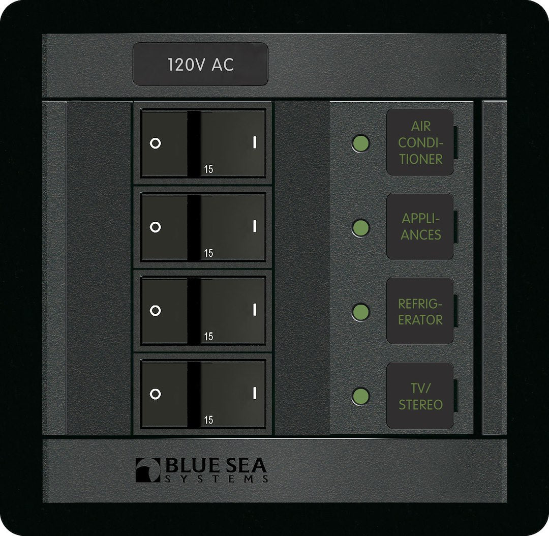 BLUE SEA PANEL 360 120VAC 4POS FR [1210-BSS]
