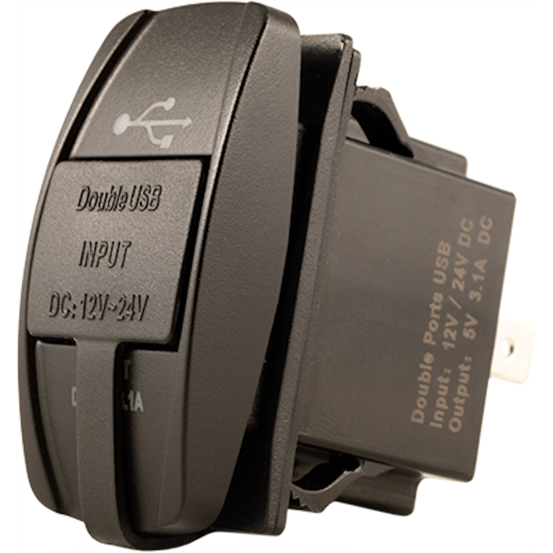 KJM DUAL USB CHARGER ROCKER SWITCH MNT [USB-RSM]