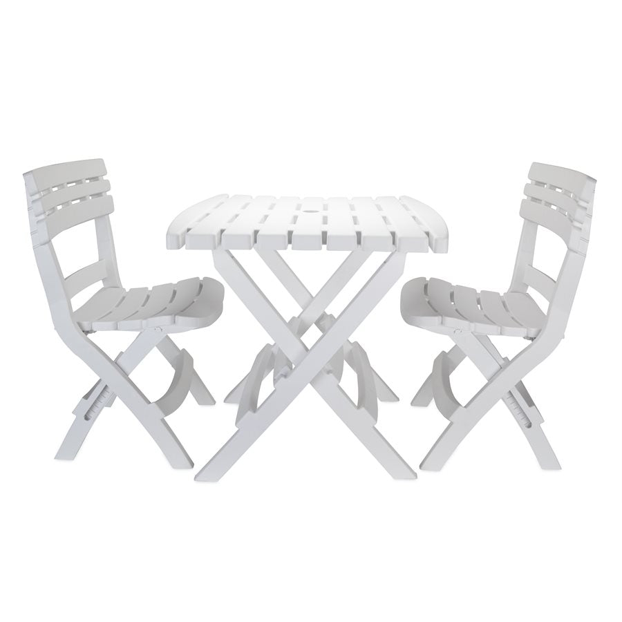 CAMCO FOLDING TABLE AND CHAIRS SET  WHITE [51640]
