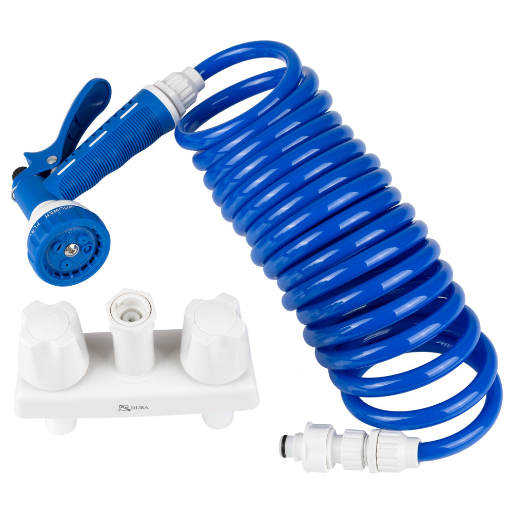 DURA FAUCET EXT SPRAY FAUCET WH/BLU [DF-SA186-WT]